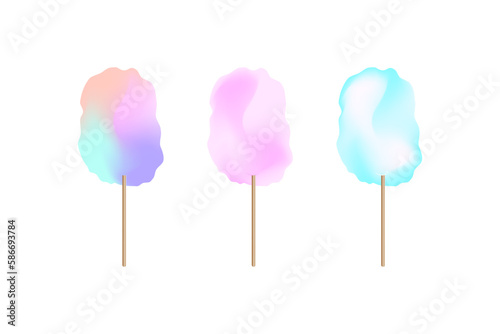 pink blue cotton candy. Sweet food. Vector illustration.