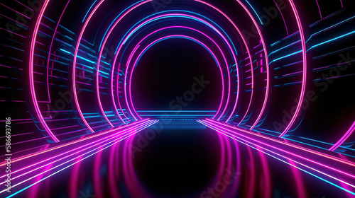 Ultraviolet spectrum. Cyber space. Futuristic wallpaper, Bright color. Generative Ai