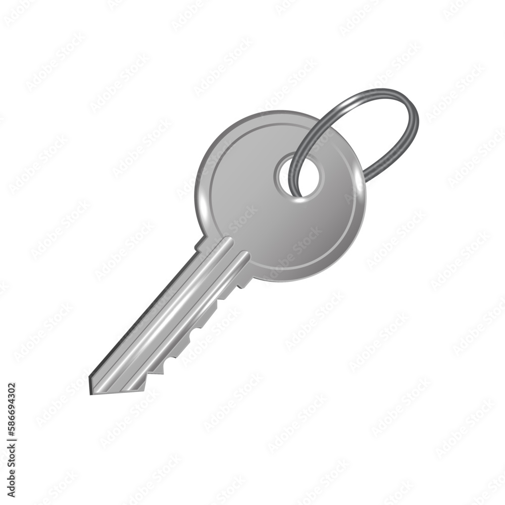 silver key. House key. Silver keys. 3d home icon. Vector illustration. silver key. House key. Silver keys. 3d home icon. Vector illustration.