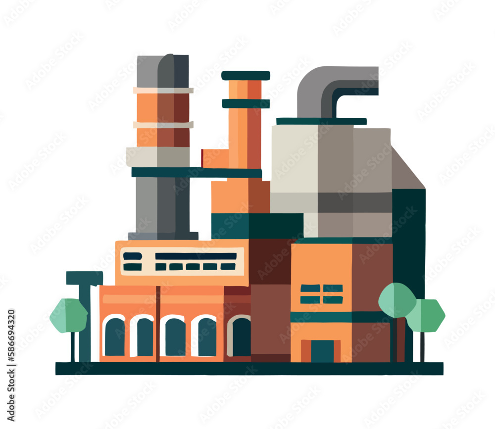 Fototapeta premium Industrial factory emits pollution