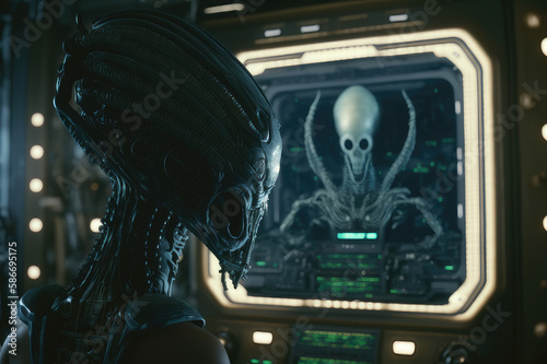 Alien creature, planet, science fiction, exploration, Generative Ai