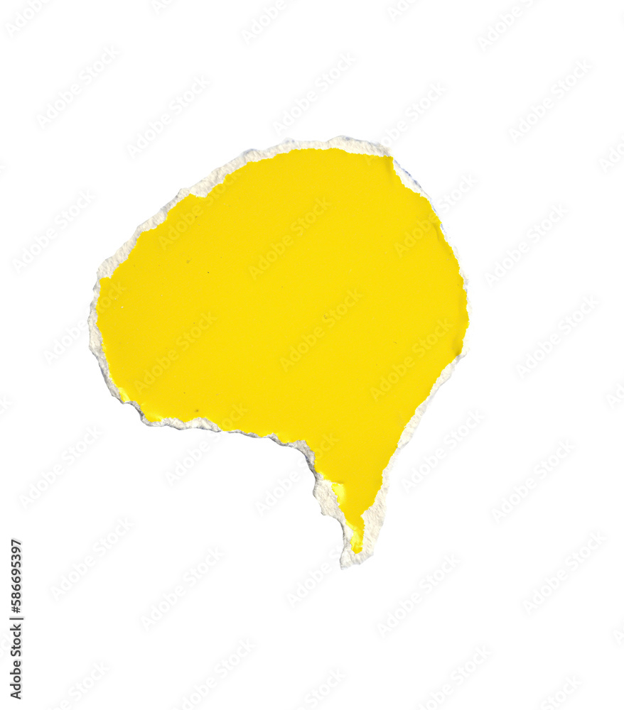 round speech bubbles from torn yellow paper, torn paper for thought message cloud round speech bubbles from torn yellow paper, torn paper for thought message cloud