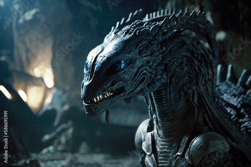 Alien creature, planet, science fiction, exploration, Generative Ai