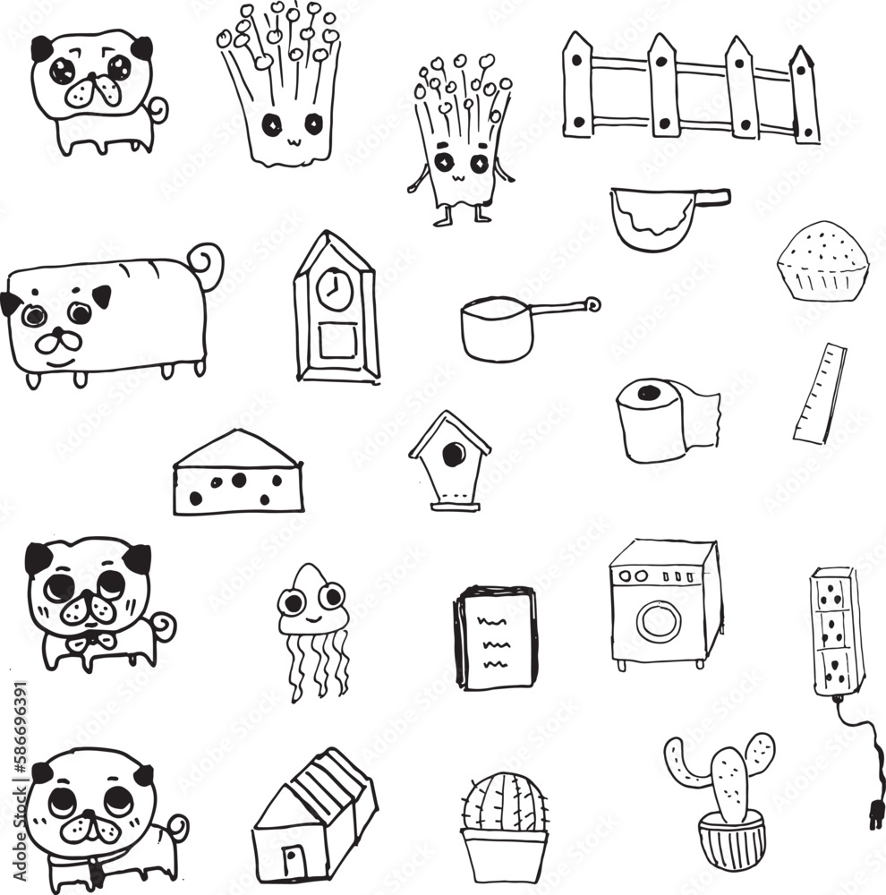 Fototapeta premium set of doodle icons