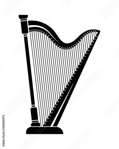 Fototapete harp musical instrument silhouette