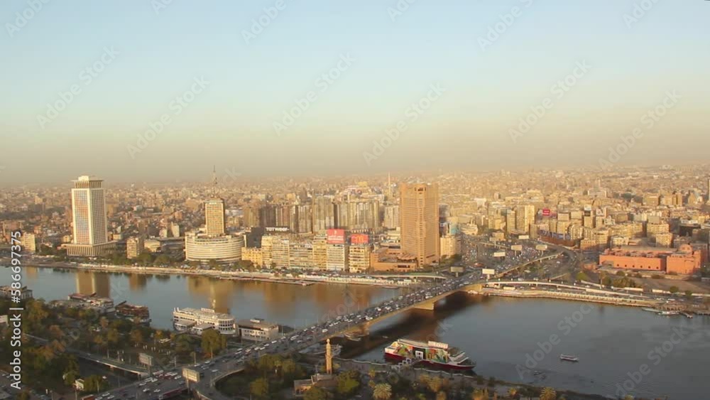Beautiful view of the Nile embankment in Cairo, Egypt Beautiful view of the Nile embankment in Cairo, Egypt