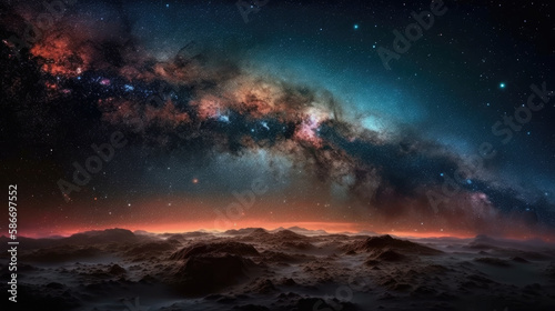 milky way in space  created with Generative AI 