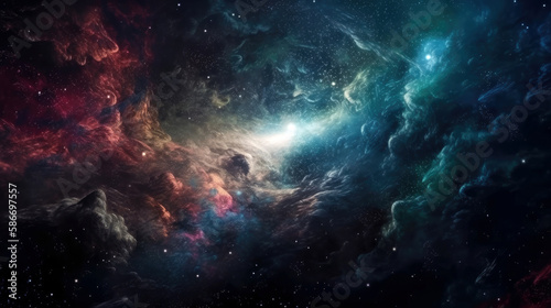 explosion of space, nebula, galaxy and stars background (created with Generative AI) © AstralAngel
