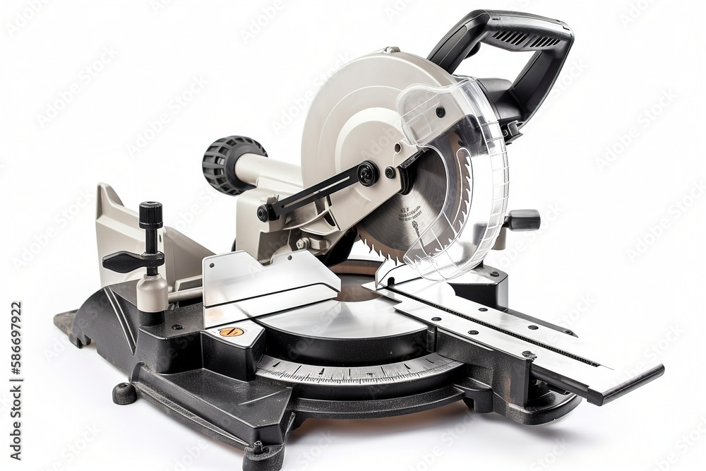Isolated Miter Saw on White Background.