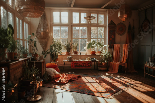 Bohemian Style Interior In Natural Light