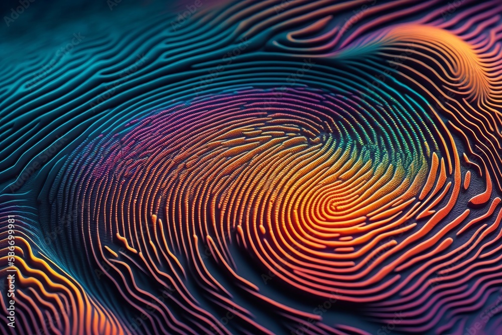 Fototapeta premium background colorful spiral ridges finger print like created with Generative AI technology