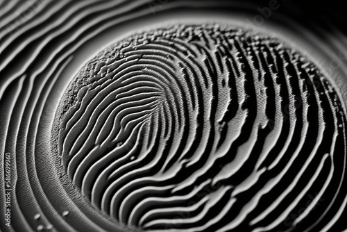 background black and white finger print like large circle created with Generative AI technology