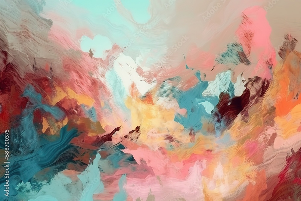 Abstract pastel color oil paint texture background. , Generative AI