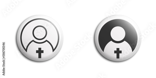 Pries person icon. Preacher symbol. Flat vector illustration.