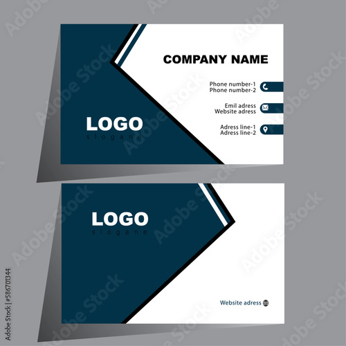 Set of modern business card print templates. Personal visiting card with . Vector illustration. Stationery design