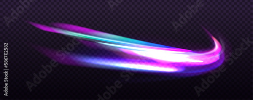 Rainbow light prism effect, transparent background. Hologram reflection, crystal flare leak shadow overlay. Vector illustration of abstract blurred iridescent light backdrop.