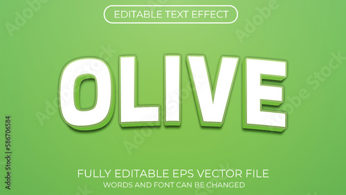 Olive editable text effect. Editable text style