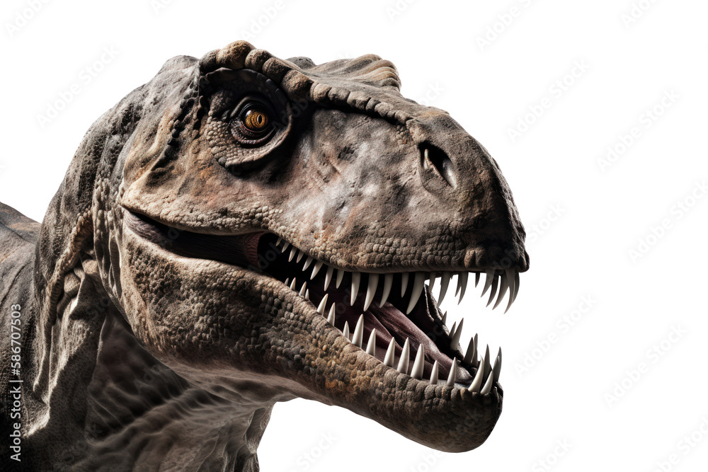 Fototapeta premium T-Rex dinosaur isolated on transparent background. Ai generated.