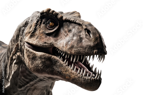 T-Rex dinosaur isolated on transparent background. Ai generated. © wasan