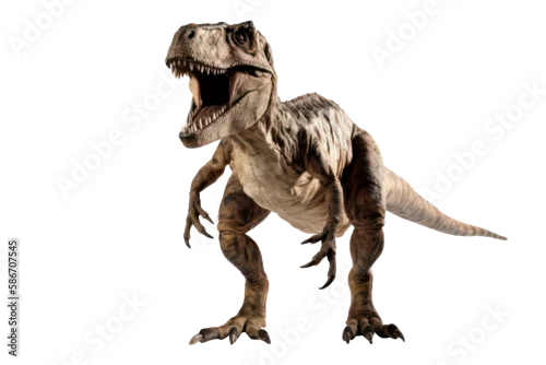 Obraz T-Rex dinosaur isolated on transparent background. Ai generated.
