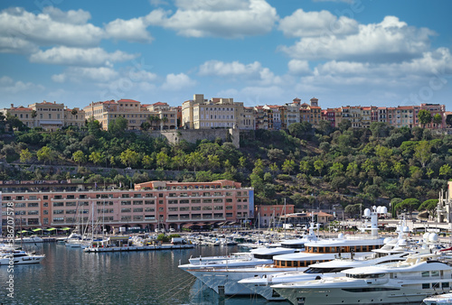 Port Hercules with luxury yachts and sailboats in Monte Carlo Monaco © goce risteski