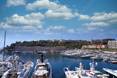 Port with luxury yachts and sailboats in Monte Carlo Monaco © goce risteski