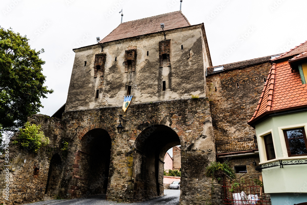 The Tailors tower or the Great Tower of the Back Gate, built in the 13th-14th centuries. Sighisoara, Romania.