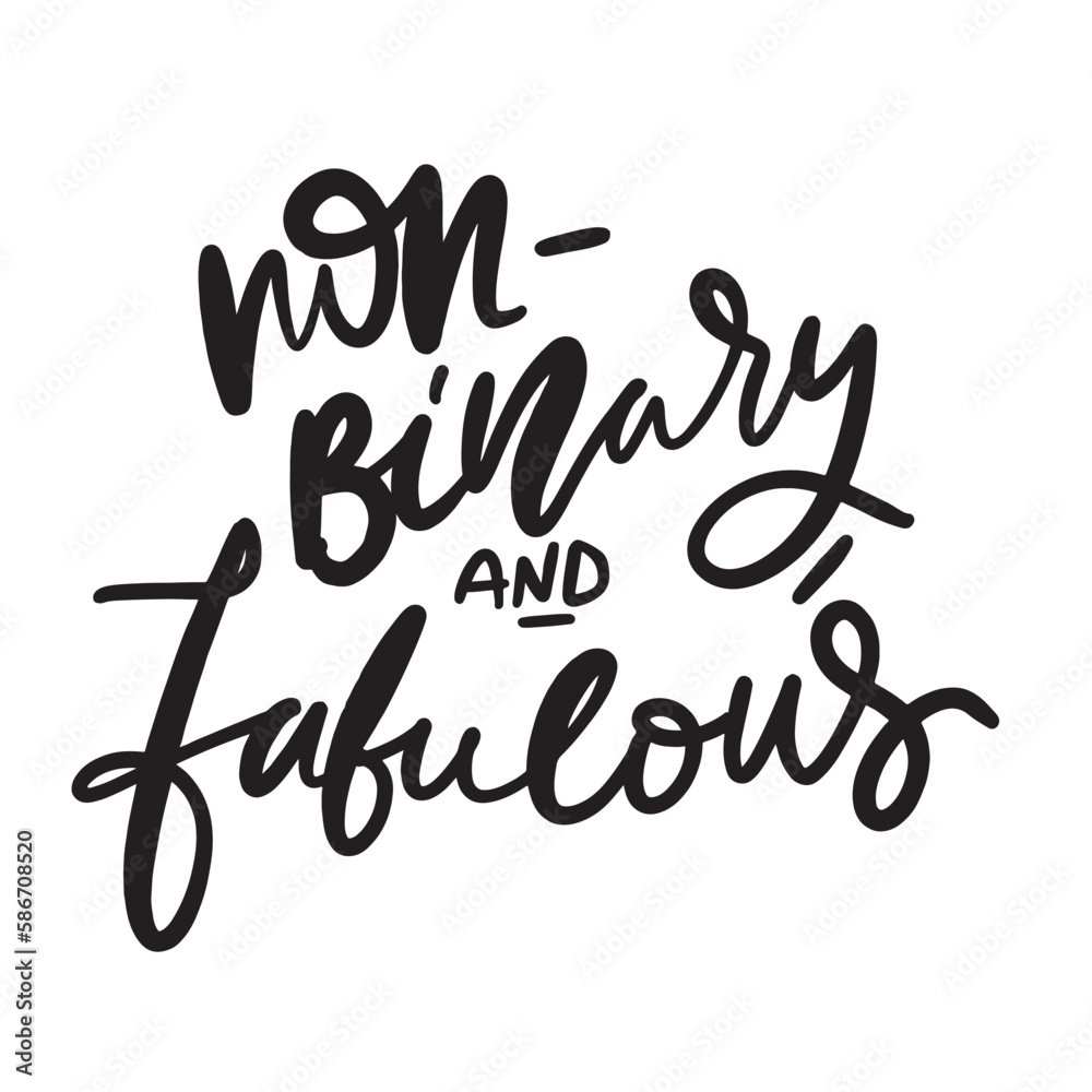 non-binary hand letteringt-shirt for your design