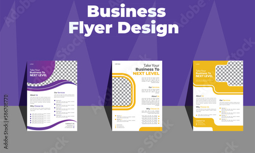 A bundle of 3 templates of different template, modern business flyer template, abstract business flyer and creative design, IT company 