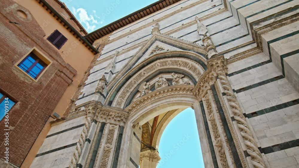 An architectural Cathedral in Europe. Facade of Battistero di San