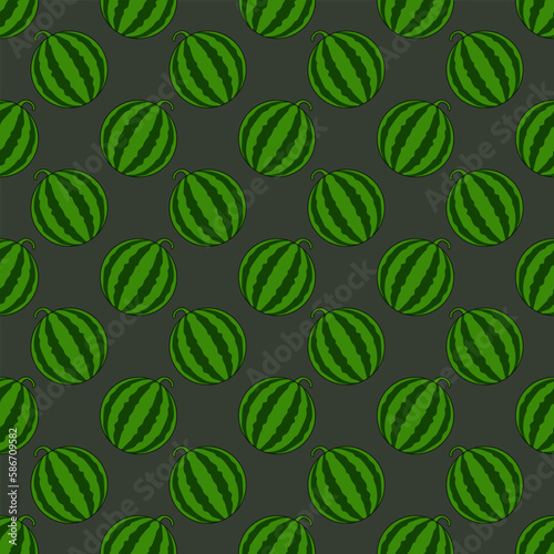 Seamless pattern with watermelon vector illustration.