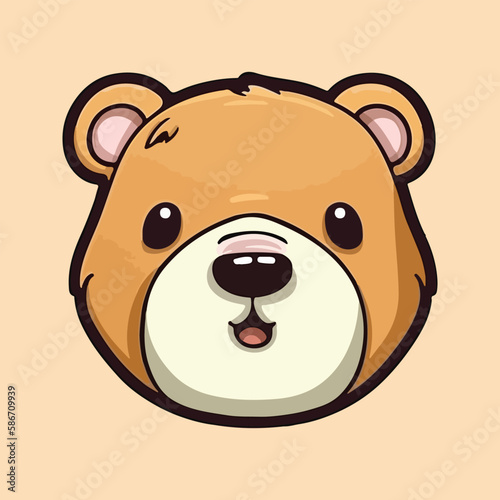 Charming Grizzly Sketch, Bear Illustration, Adorable Wildlife Art