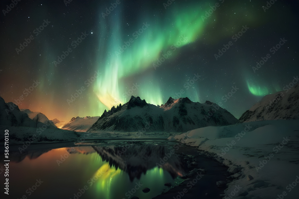 Magisches Polarlicht - Grüne Lichter am Nachthimmel
