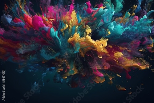 Paint splash. Abstract background, Generative AI © abstract Art