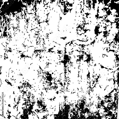 Wallpaper Mural Vector black and white grunge background. Distressed wall texture with cracks and scratches. Abstract surface dust and rough dirty. Torontodigital.ca