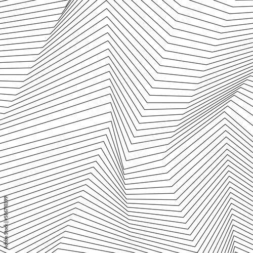 Abstract background with deformation lines. Texture with distorted waves. Vector illustration with 3d effect.