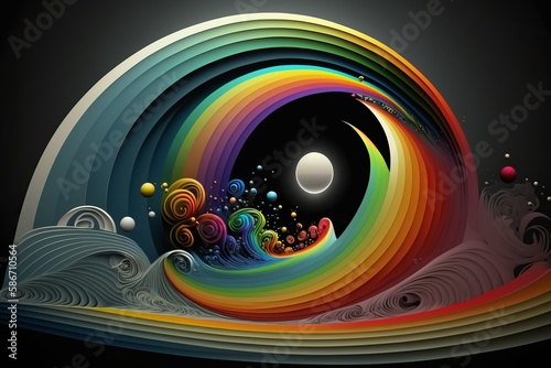colourful abstract 3d rainbow background v2