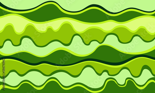 Abstract composition of waves, different shades of green. 