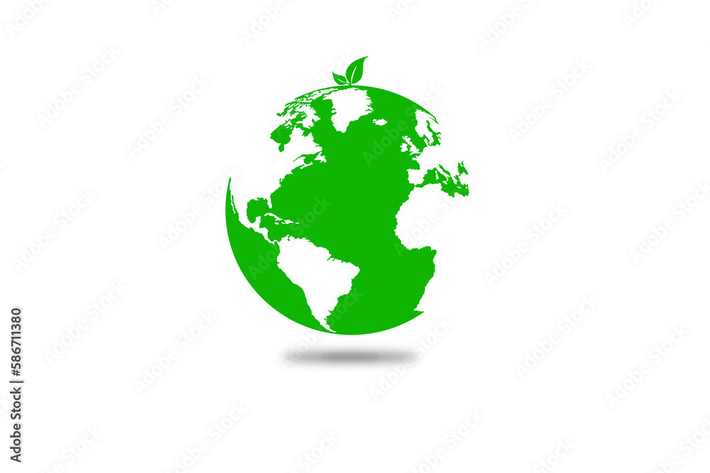 Earth day logo design. Happy Earth Day, 22 April. World map background vector illustration.
