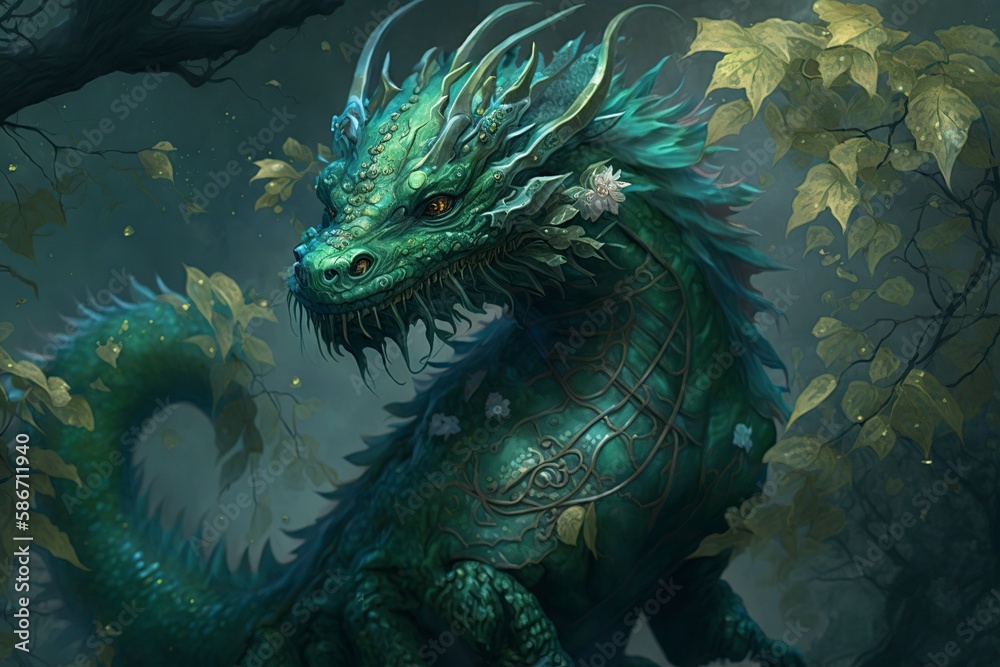 illustration, a dragon, generative ai