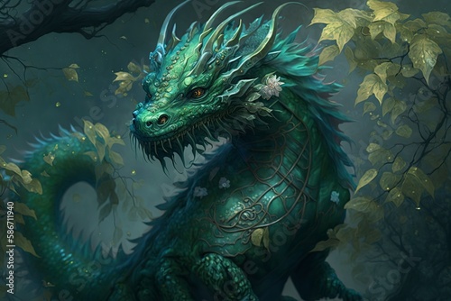 illustration, a dragon, generative ai