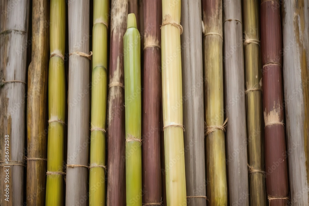 Sugar cane plantation, sugar mining industry, Generative AI. Sugar cane plantation, sugar mining industry, Generative AI.