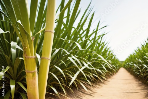 Sugar cane plantation  sugar mining industry  Generative AI.