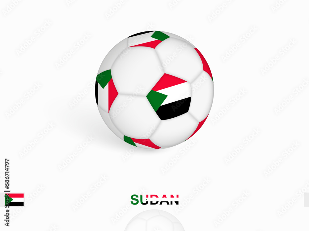 Soccer ball with the Sudan flag, football sport equipment. Soccer ball with the Sudan flag, football sport equipment.