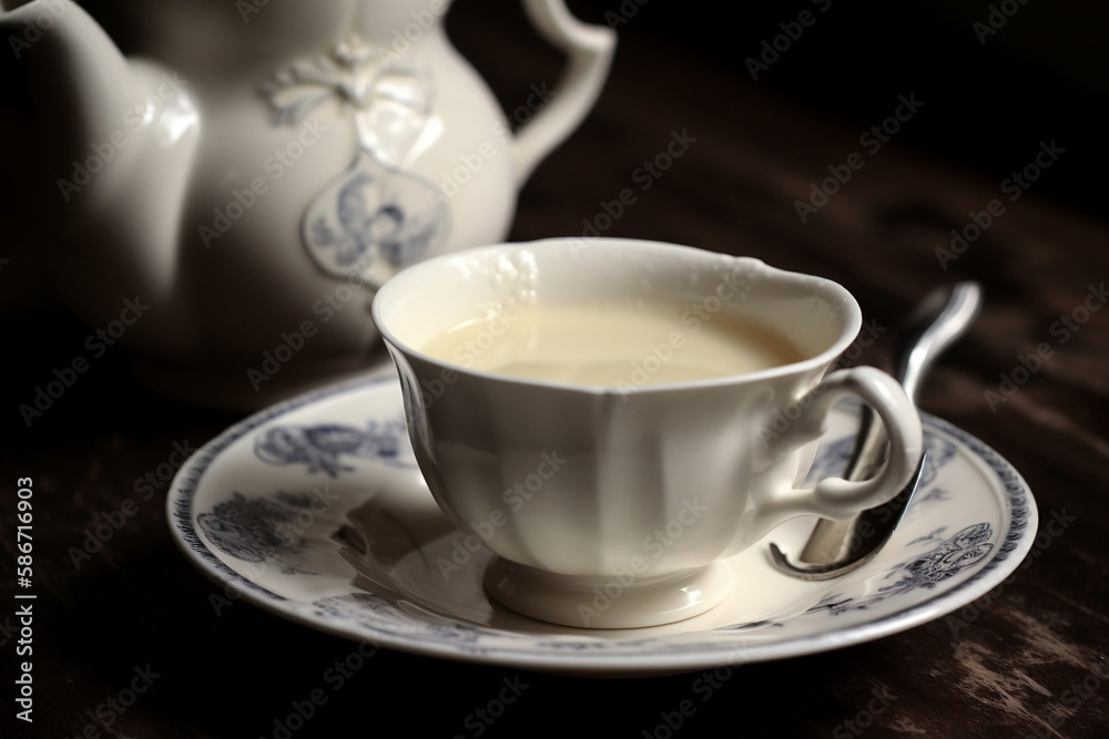 Fototapeta premium Tea with milk. AI Generated