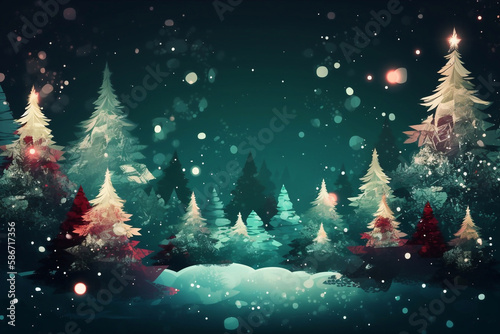 Beautiful New Year and Christmas background. AI Generated