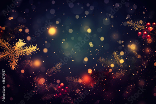 Beautiful New Year and Christmas background. AI Generated