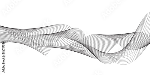 Modern abstract glowing wave lines on white background. Dynamic flowing wave design element. Futuristic technology and sound wave pattern. Vector EPS10.