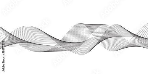 Modern abstract glowing wave lines on white background. Dynamic flowing wave design element. Futuristic technology and sound wave pattern. Vector EPS10.