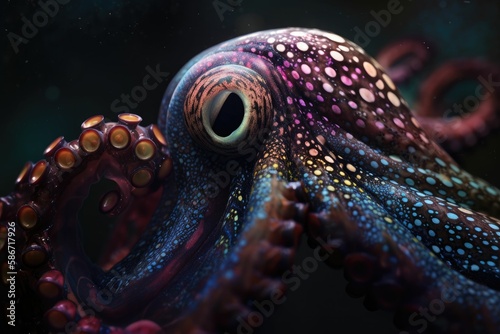 close up of octopus landscape. Generative AI.